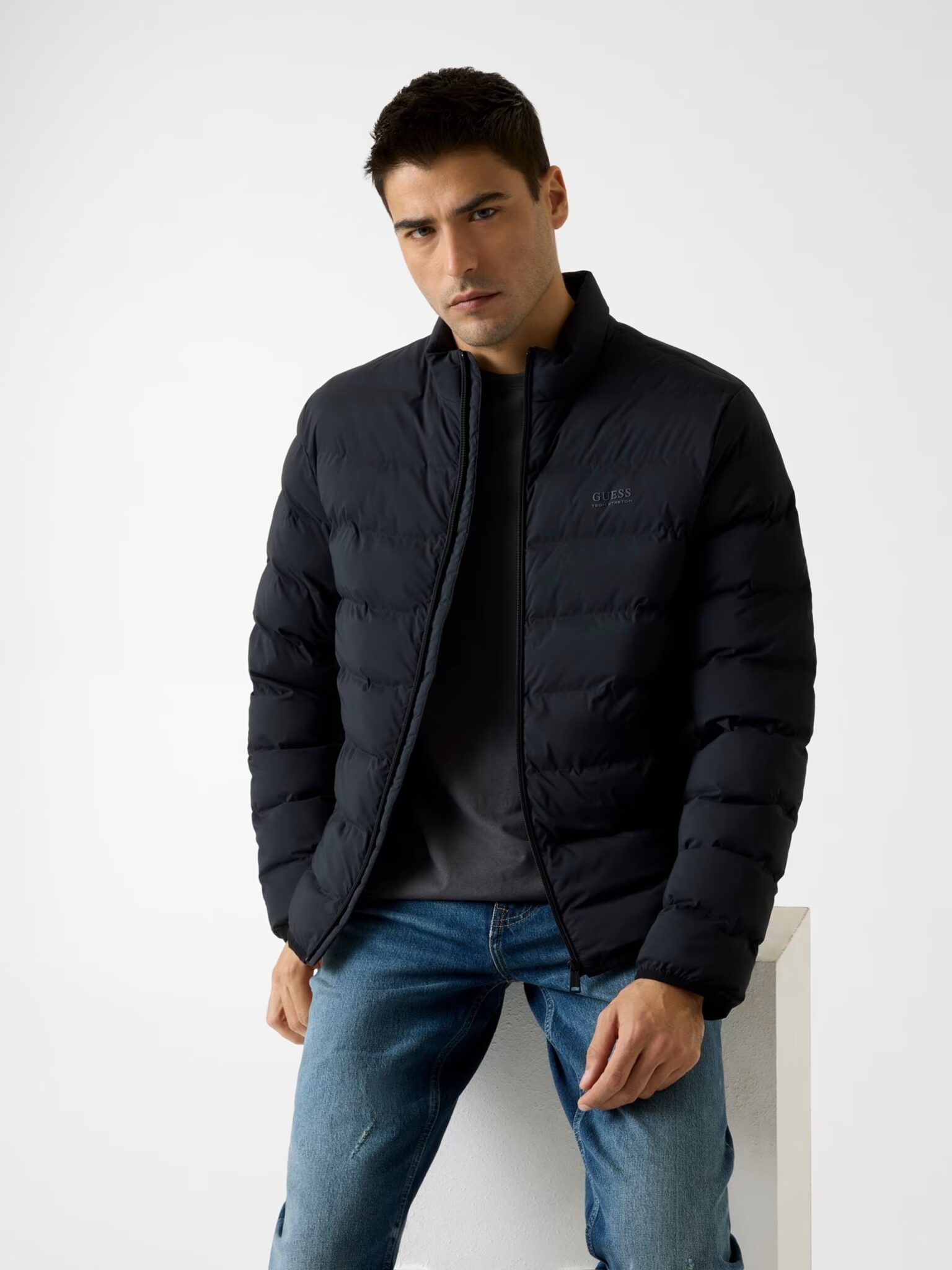 STRETCH SEAMLESS JACKET ΜΠΟΥΦΑΝ ΑΝΔΡΙΚΟ | BLACK STRETCH SEAMLESS JACKET ΜΠΟΥΦΑΝ ΑΝΔΡΙΚΟ | BLACK