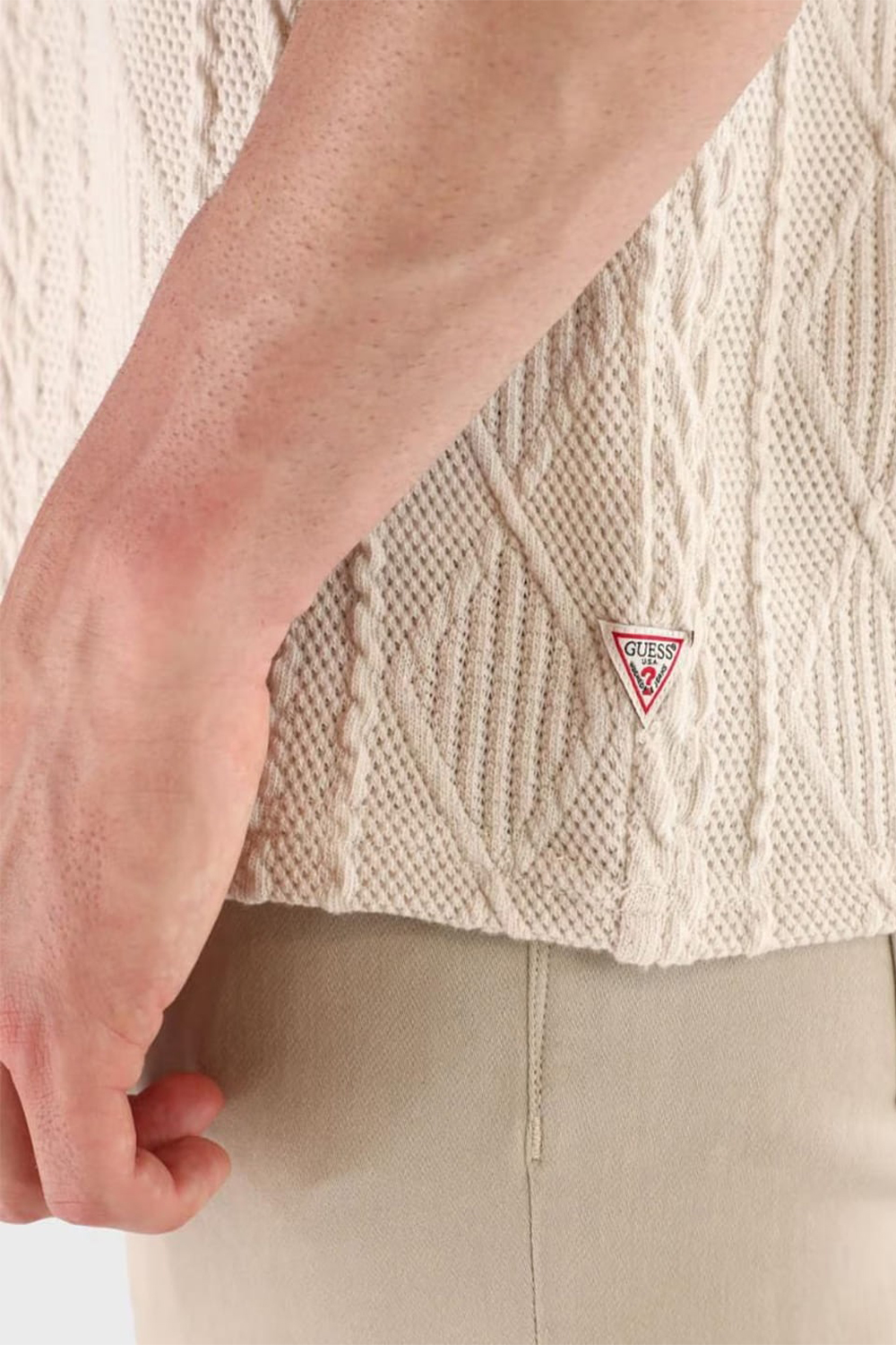 SS RIVER JCQRD KNIT SHIRT ΜΠΛΟΥΖΑ ΑΝΔΡΙΚΟ | OFF WHITE SS RIVER JCQRD KNIT SHIRT ΜΠΛΟΥΖΑ ΑΝΔΡΙΚΟ | OFF WHITE