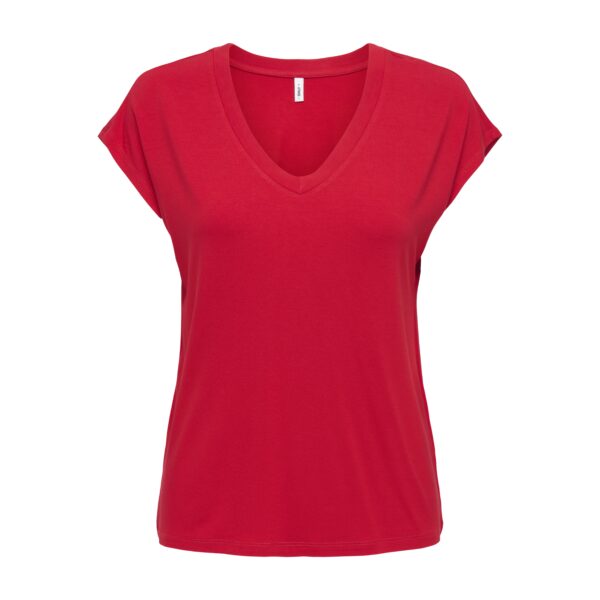 ONLY ONLRILLA S/S V-NECK TOP JRS | RED ONLY ONLRILLA S/S V-NECK TOP JRS | RED