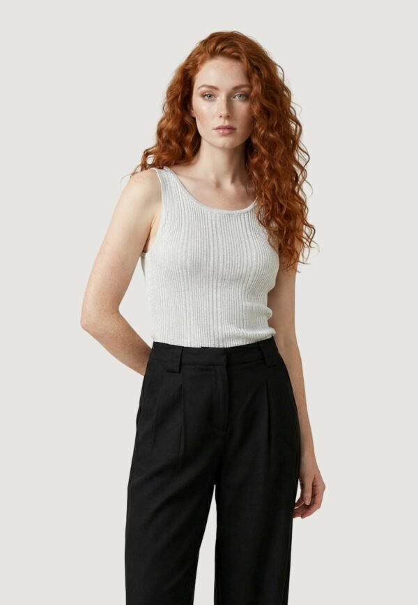 ONLY ONLANNA SL GLITTER REVERS RIB TOP KNT | OFF WHITE ONLY ONLANNA SL GLITTER REVERS RIB TOP KNT | OFF WHITE