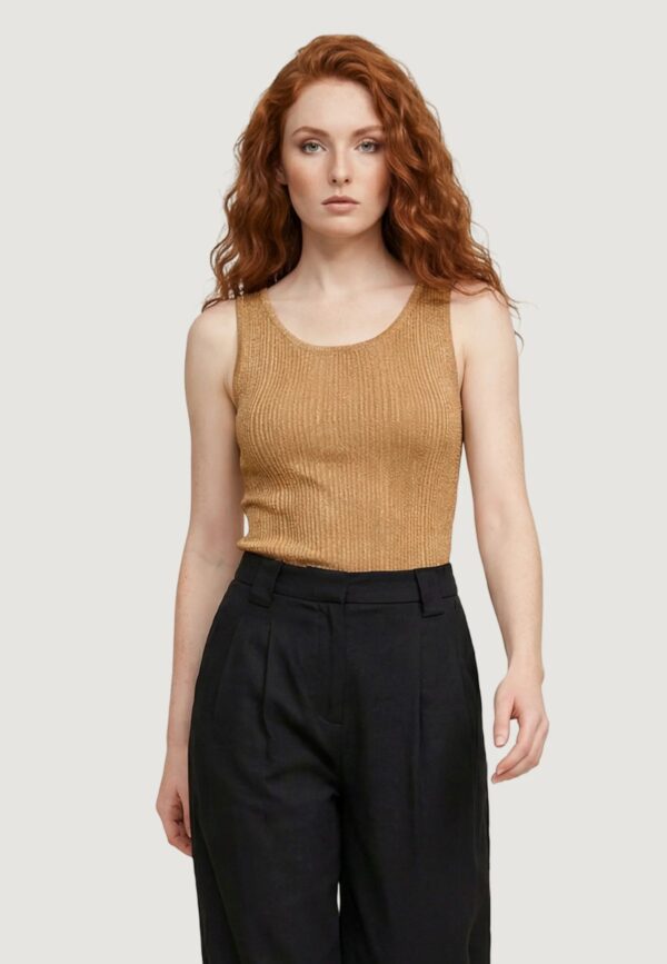 ONLY ONLANNA SL GLITTER REVERS RIB TOP KNT | BEIGE ONLY ONLANNA SL GLITTER REVERS RIB TOP KNT | BEIGE