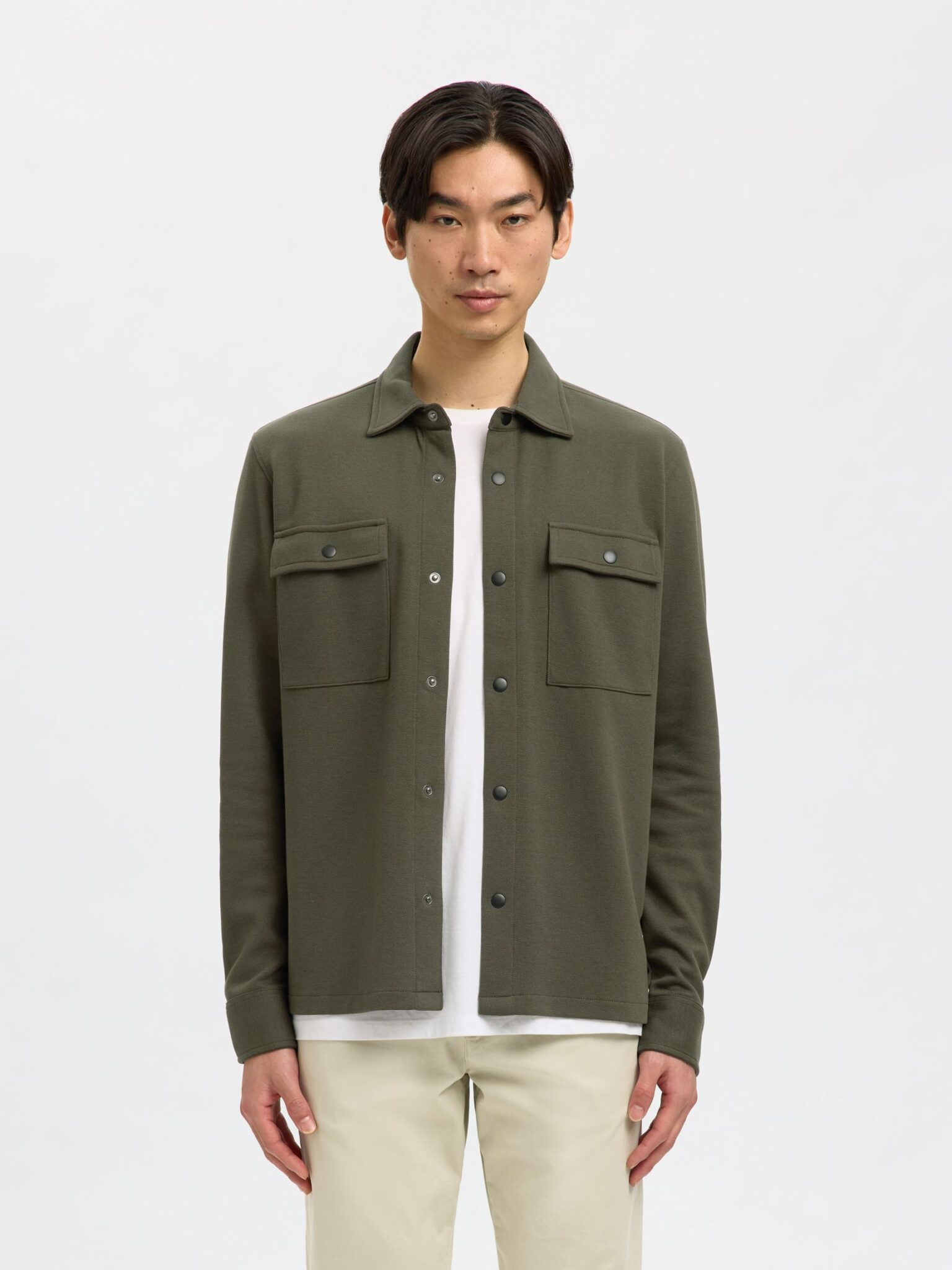 SELECTED SLMLOOSEOSCAR SS O-NECK TEE NOOS | BEIGE