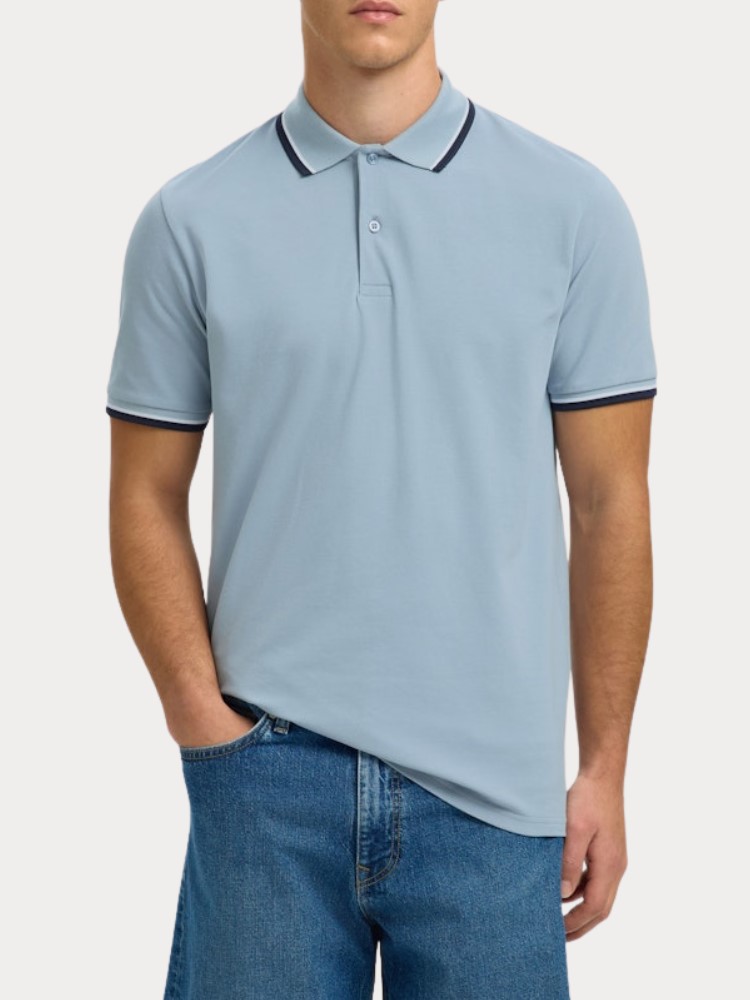 SELECTED SLHMATTIS SS LINEN BLEND STRUC POLO NOOS | MINT GREEN