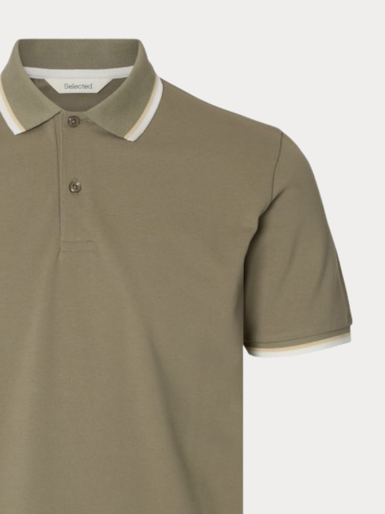 SELECTED SLHMATTIS SS LINEN BLEND STRUC POLO NOOS | MINT GREEN