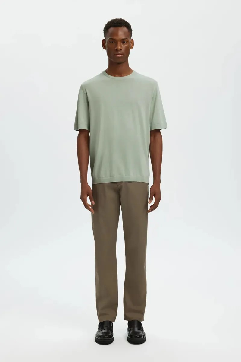 SELECTED SLHMATTIS SS LINEN BLEND STRUC POLO NOOS | MINT GREEN