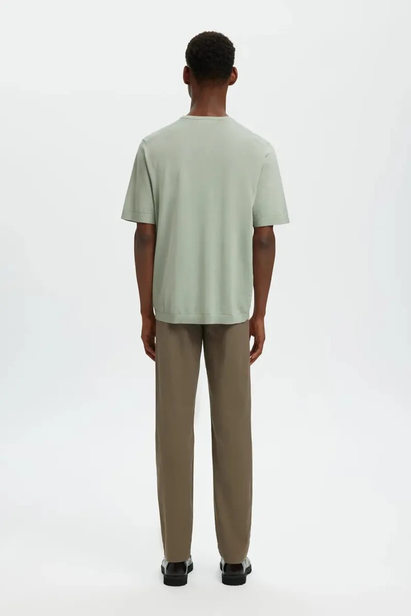 SELECTED SLHMATTIS SS LINEN BLEND STRUC POLO NOOS | MINT GREEN