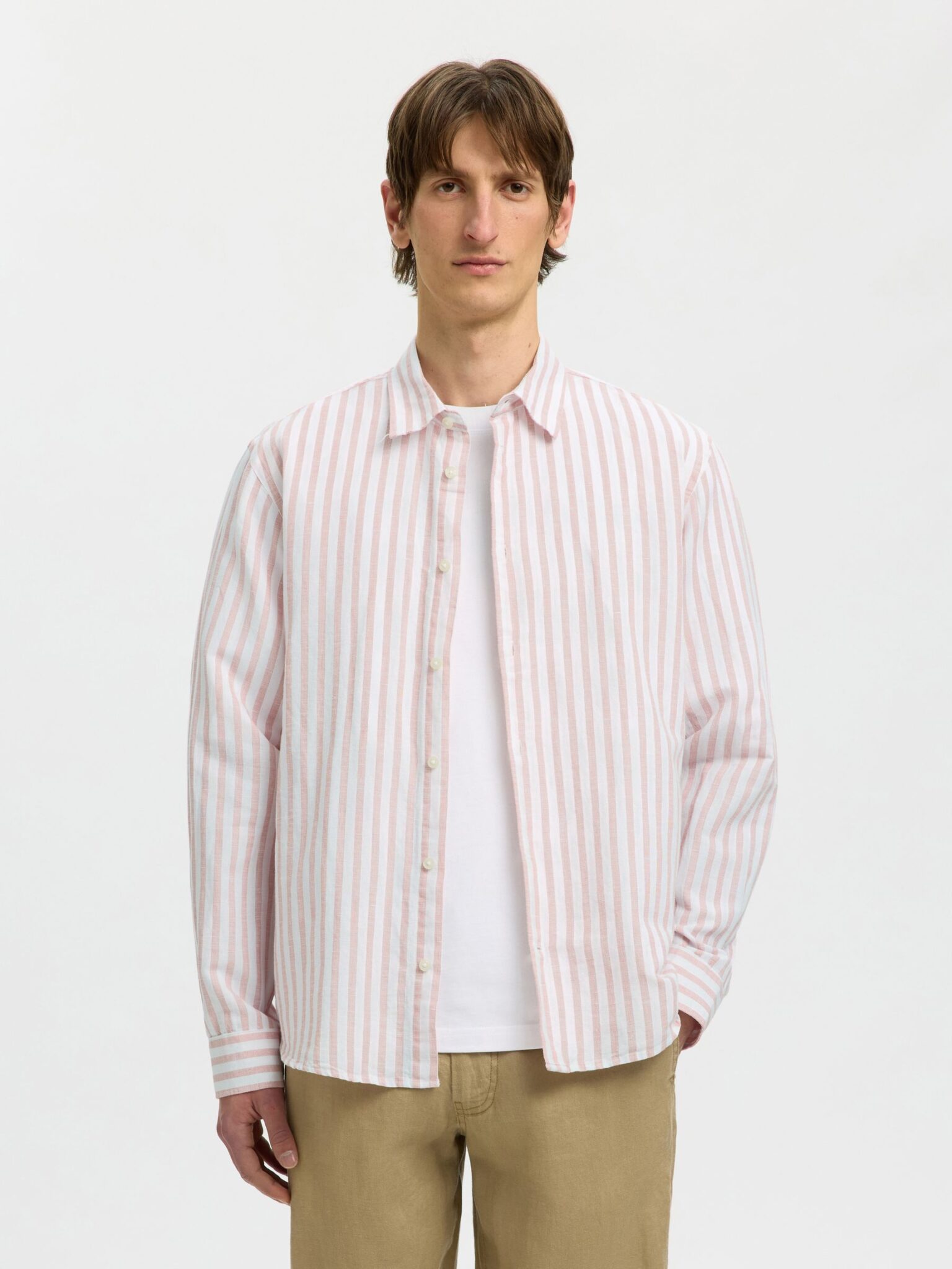 SELECTED SLHMATTIS SS LINEN BLEND STRUC POLO NOOS | MINT GREEN