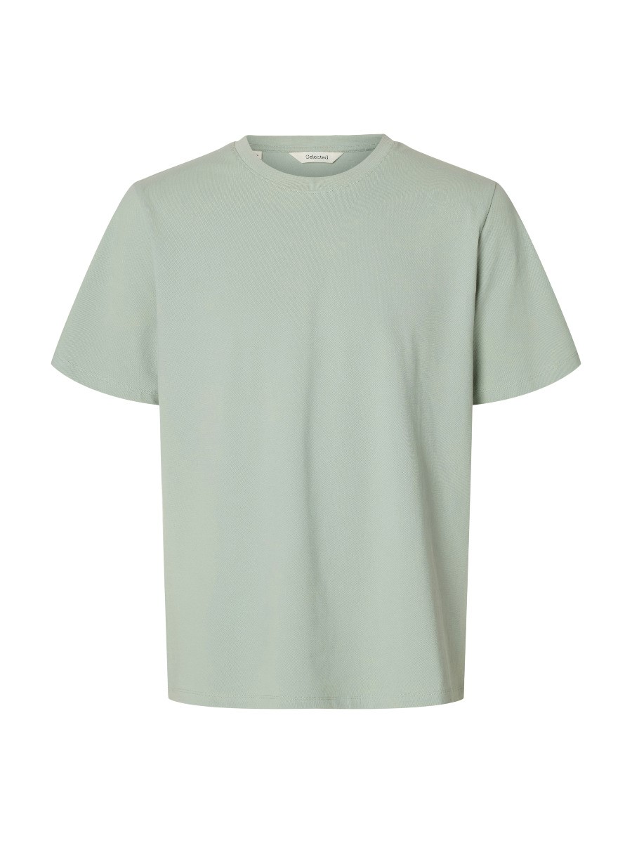 SELECTED SLHMATTIS SS LINEN BLEND STRUC POLO NOOS | MINT GREEN