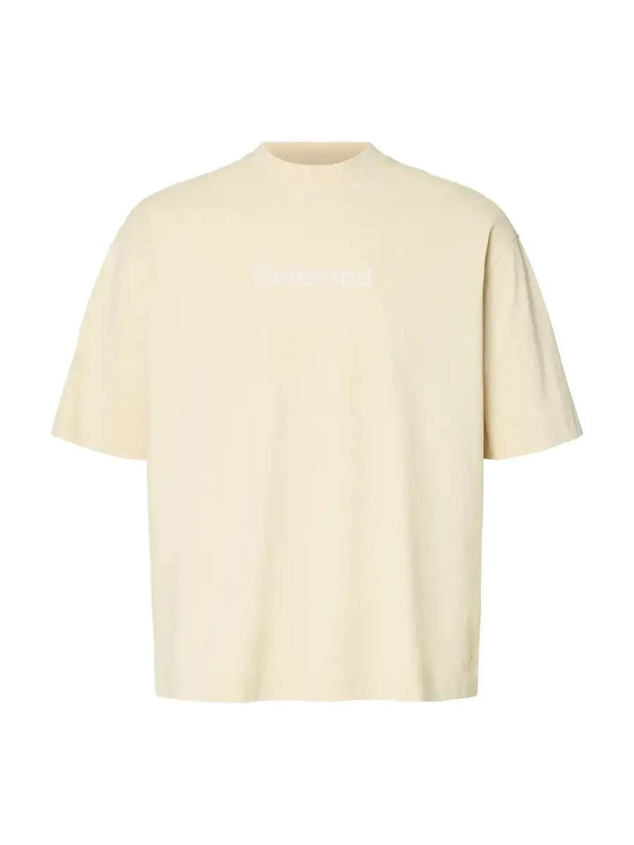 SELECTED SLHRELAXWILL SS O-NECK LOGO TEE | OFF WHITE SELECTED SLHRELAXWILL SS O-NECK LOGO TEE | OFF WHITE