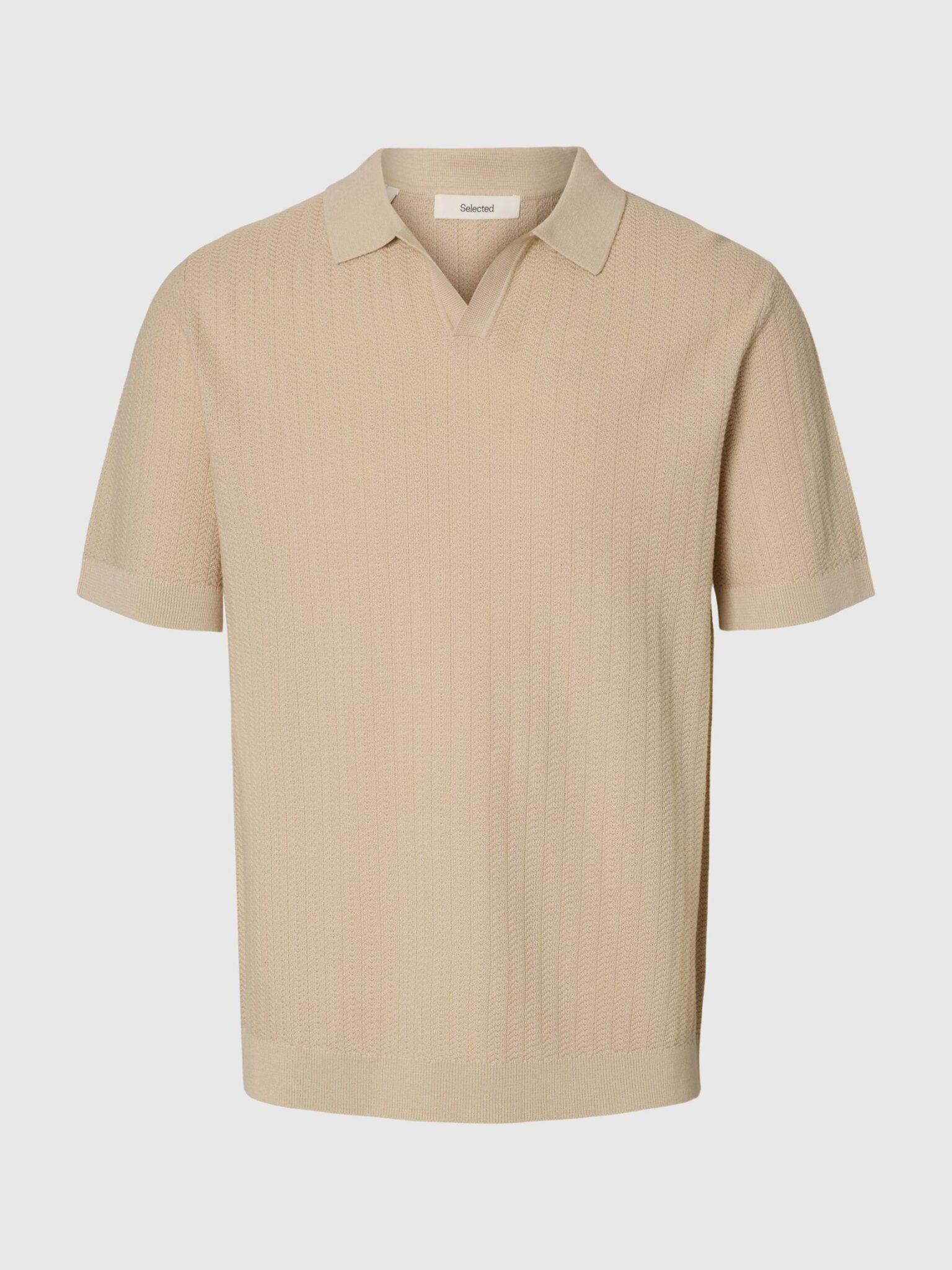 SELECTED SLHMATTIS SS LINEN BLEND STRUC POLO NOOS | BEIGE SELECTED SLHMATTIS SS LINEN BLEND STRUC POLO NOOS | BEIGE