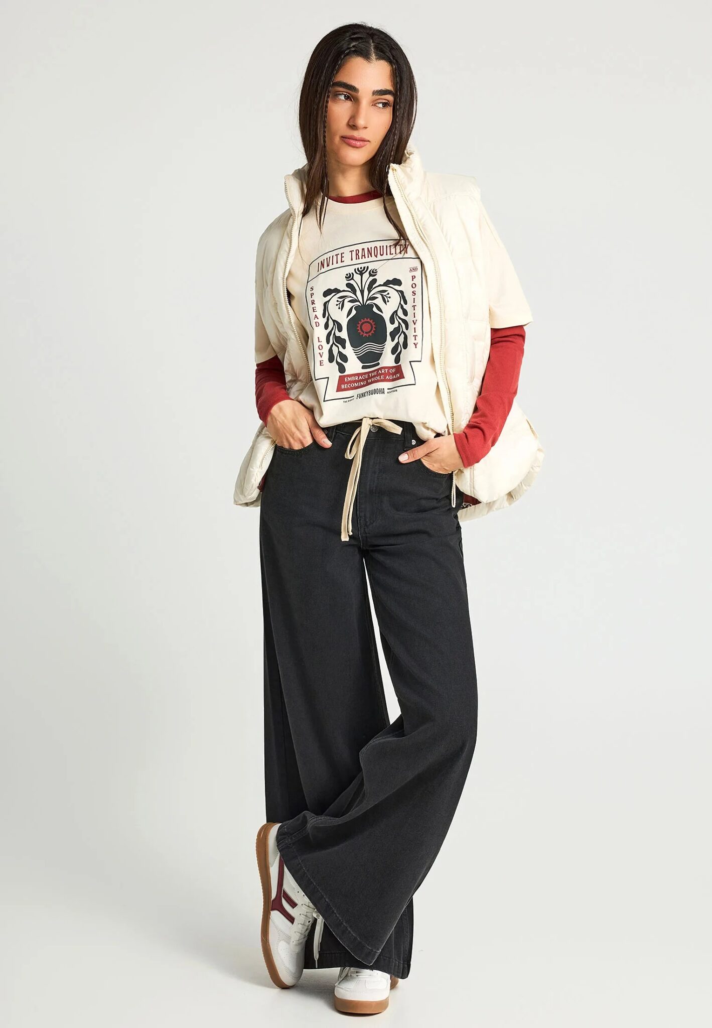 FUNKY BUDDHA ΓΥΝΑΙΚΕΊΑ ΜΠΛΟΎΖΑ ΚΟΝΤΌ ΜΑΝΊΚΙ ΚΑΙ ΤΎΠΩΜΑ | BLACK
