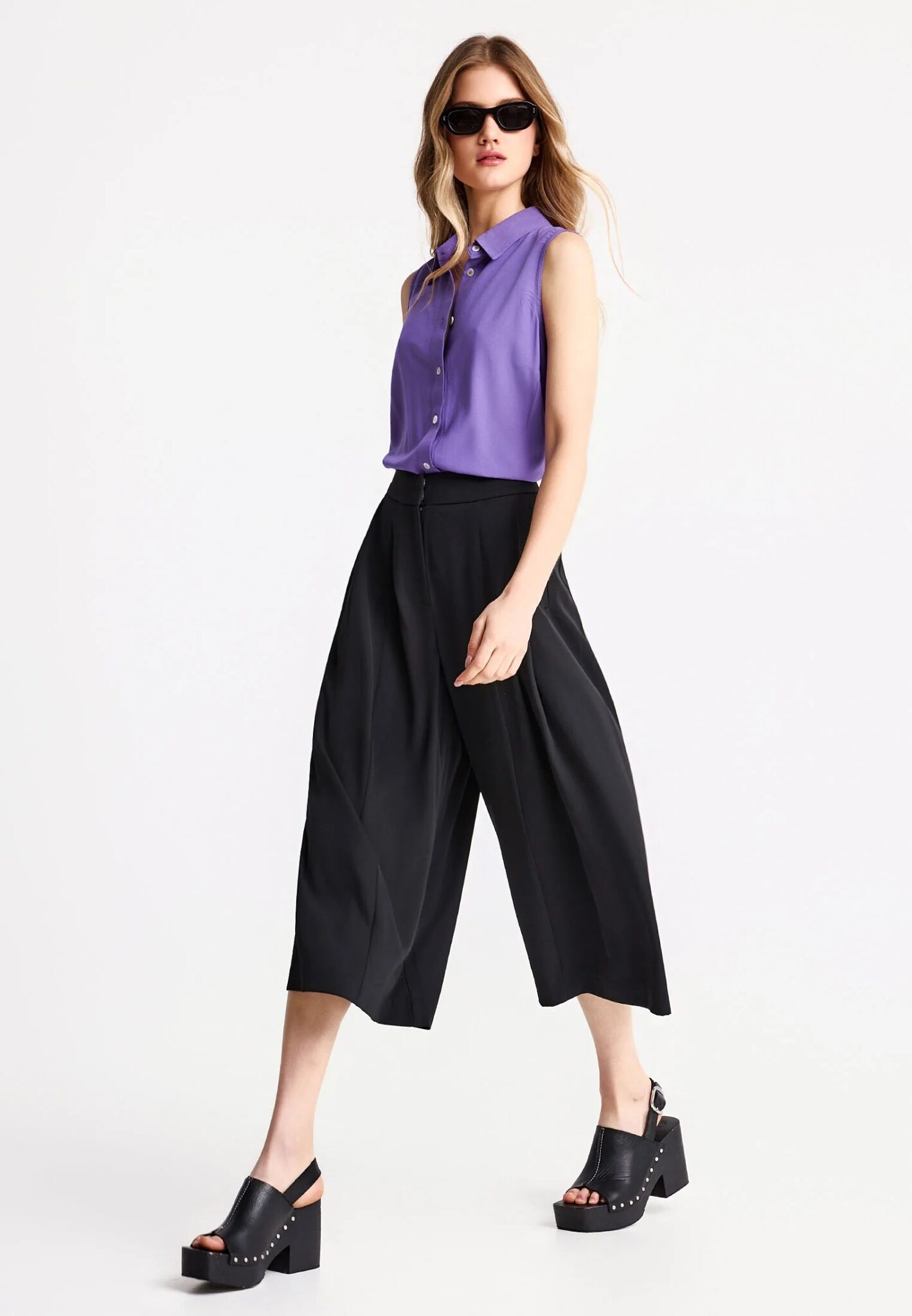 KARL LAGERFELD JEANS KLJ PLEATED LOGO PANT B2W10059 | OFF WHITE