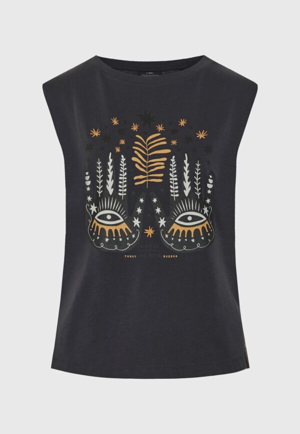 FUNKY BUDDHA ΓΥΝΑΙΚΕΊΑ ΜΠΛΟΎΖΑ ΧΩΡΊς ΜΑΝΊΚΙ | ANTRHACITE FUNKY BUDDHA ΓΥΝΑΙΚΕΊΑ ΜΠΛΟΎΖΑ ΧΩΡΊς ΜΑΝΊΚΙ | ANTRHACITE