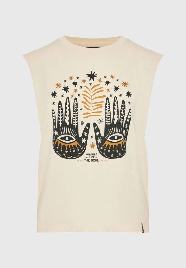 FUNKY BUDDHA ΓΥΝΑΙΚΕΊΑ ΜΠΛΟΎΖΑ ΧΩΡΊς ΜΑΝΊΚΙ | OFF WHITE FUNKY BUDDHA ΓΥΝΑΙΚΕΊΑ ΜΠΛΟΎΖΑ ΧΩΡΊς ΜΑΝΊΚΙ | OFF WHITE