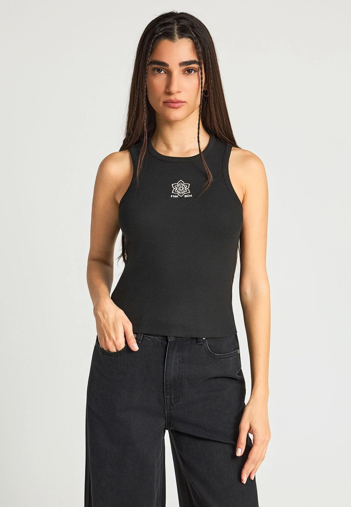 FUNKY BUDDHA ΓΥΝΑΙΚΕΊΑ ΜΠΛΟΎΖΑ ΧΩΡΊς ΜΑΝΊΚΙ | BLACK FUNKY BUDDHA ΓΥΝΑΙΚΕΊΑ ΜΠΛΟΎΖΑ ΧΩΡΊς ΜΑΝΊΚΙ | BLACK