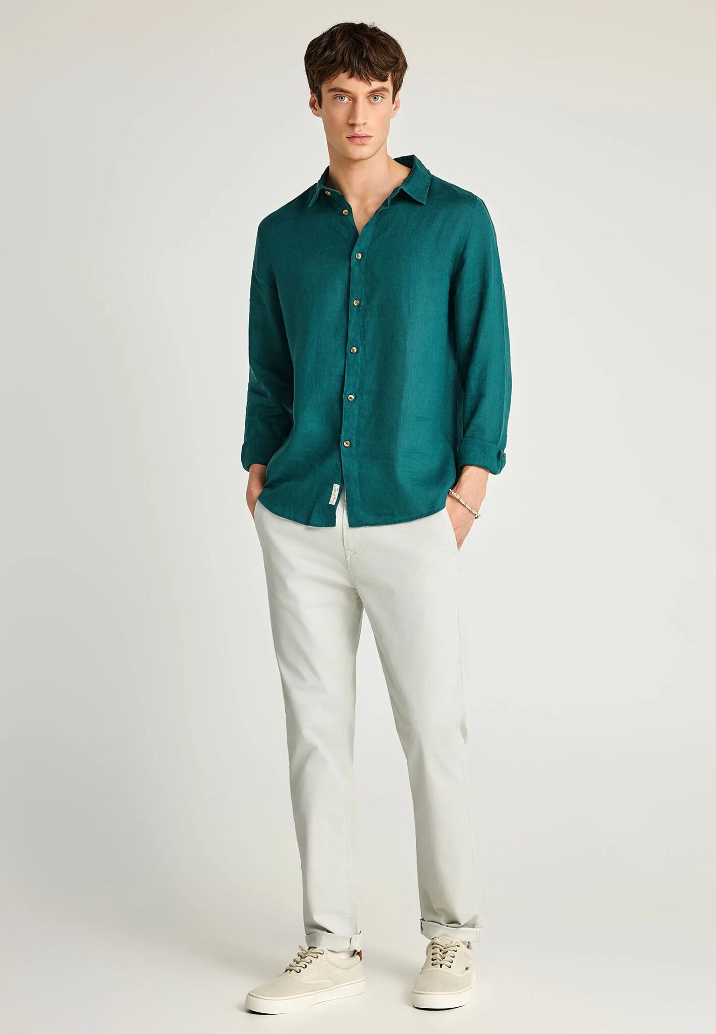 FUNKY BUDDHA ΑΝΔΡΙΚΉ ΜΠΛΟΎΖΑ ΚΟΝΤΌ ΜΑΝΊΚΙ BASIC | DARK BLUE