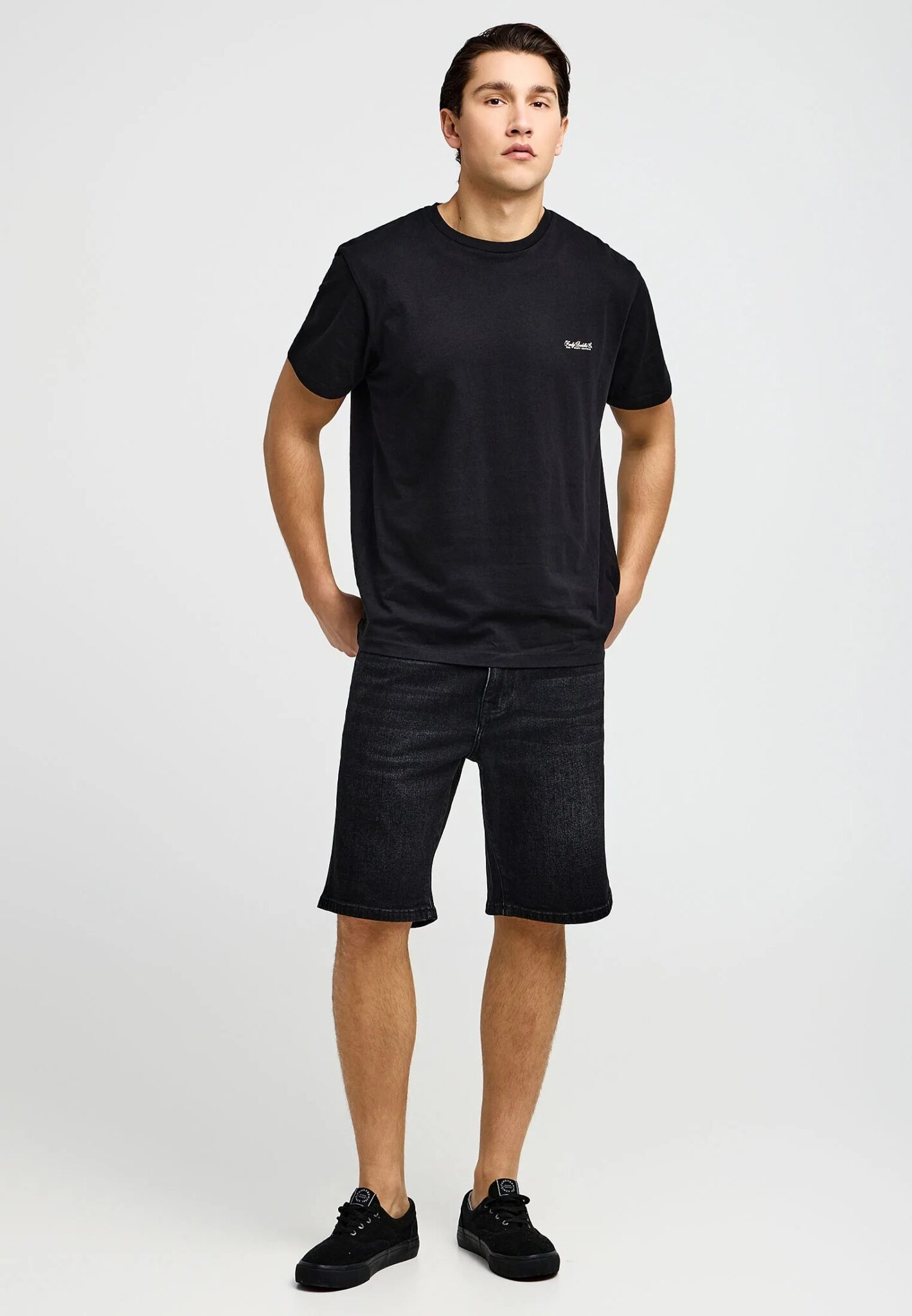 FUNKY BUDDHA ΑΝΔΡΙΚΉ ΜΠΛΟΎΖΑ ΚΟΝΤΌ ΜΑΝΊΚΙ BASIC | DARK BLUE