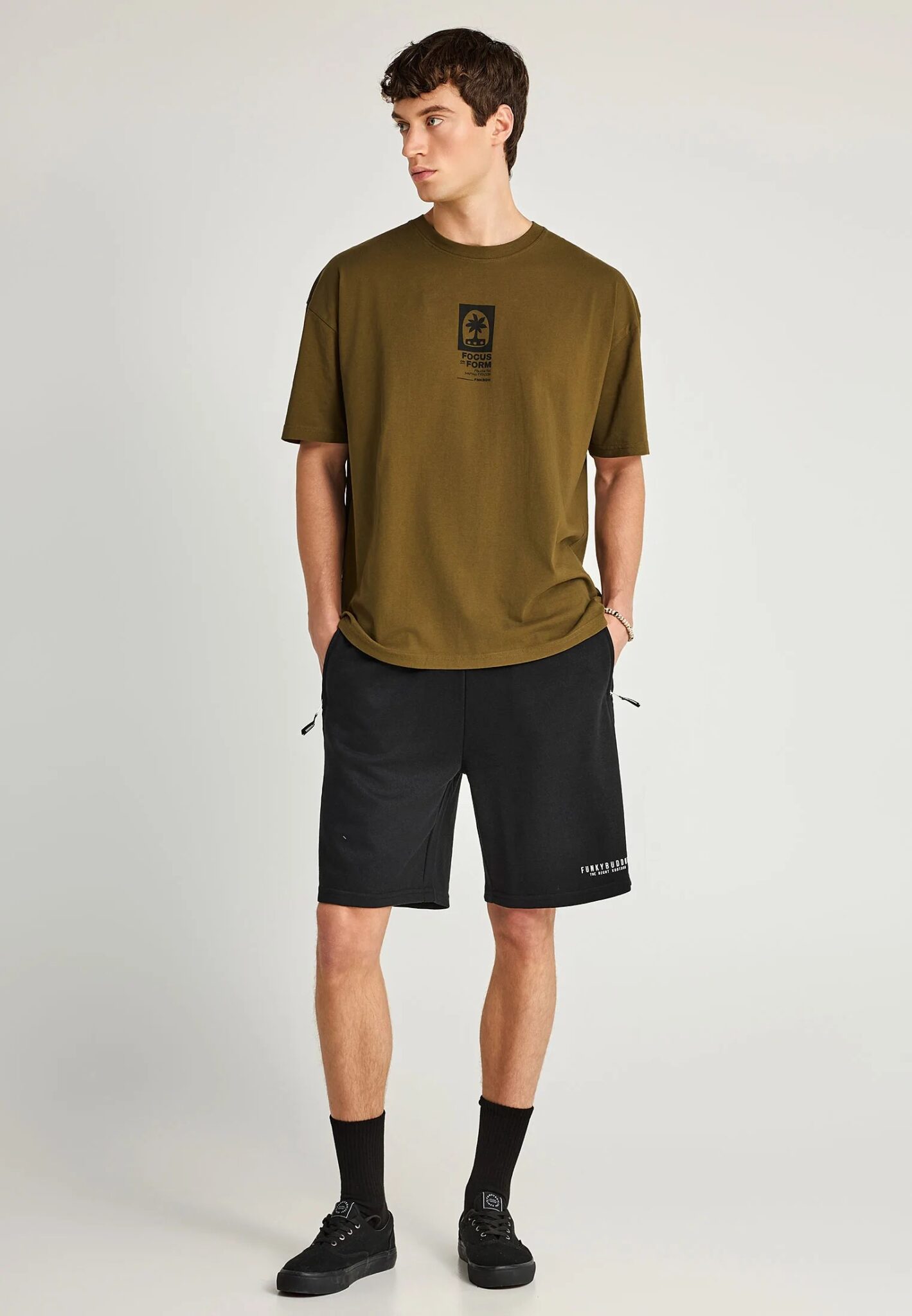 GUESS ATHLEISURE COTTON-POLY RECYCLED UNBRUSHED ΣΟΡΤΣ ΑΝΔΡΙΚΟ | BLACK