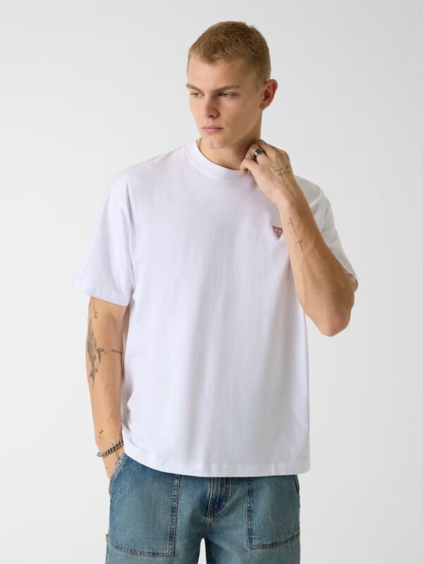 GUESS JEANS SS CN OS MINI TRIANGLE TEE ΜΠΛΟΥΖΑ ΑΝΔΡΙΚΟ | WHITE GUESS JEANS SS CN OS MINI TRIANGLE TEE ΜΠΛΟΥΖΑ ΑΝΔΡΙΚΟ | WHITE