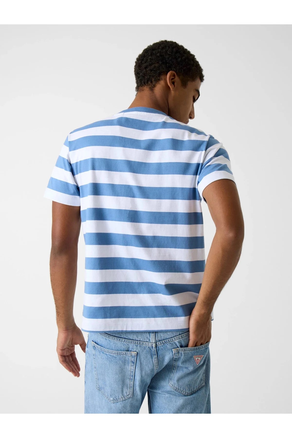 GUESS JEANS SS BOXY CROPPED OTTOMAN ΜΠΛΟΥΖΑ ΑΝΔΡΙΚΟ | BLACK