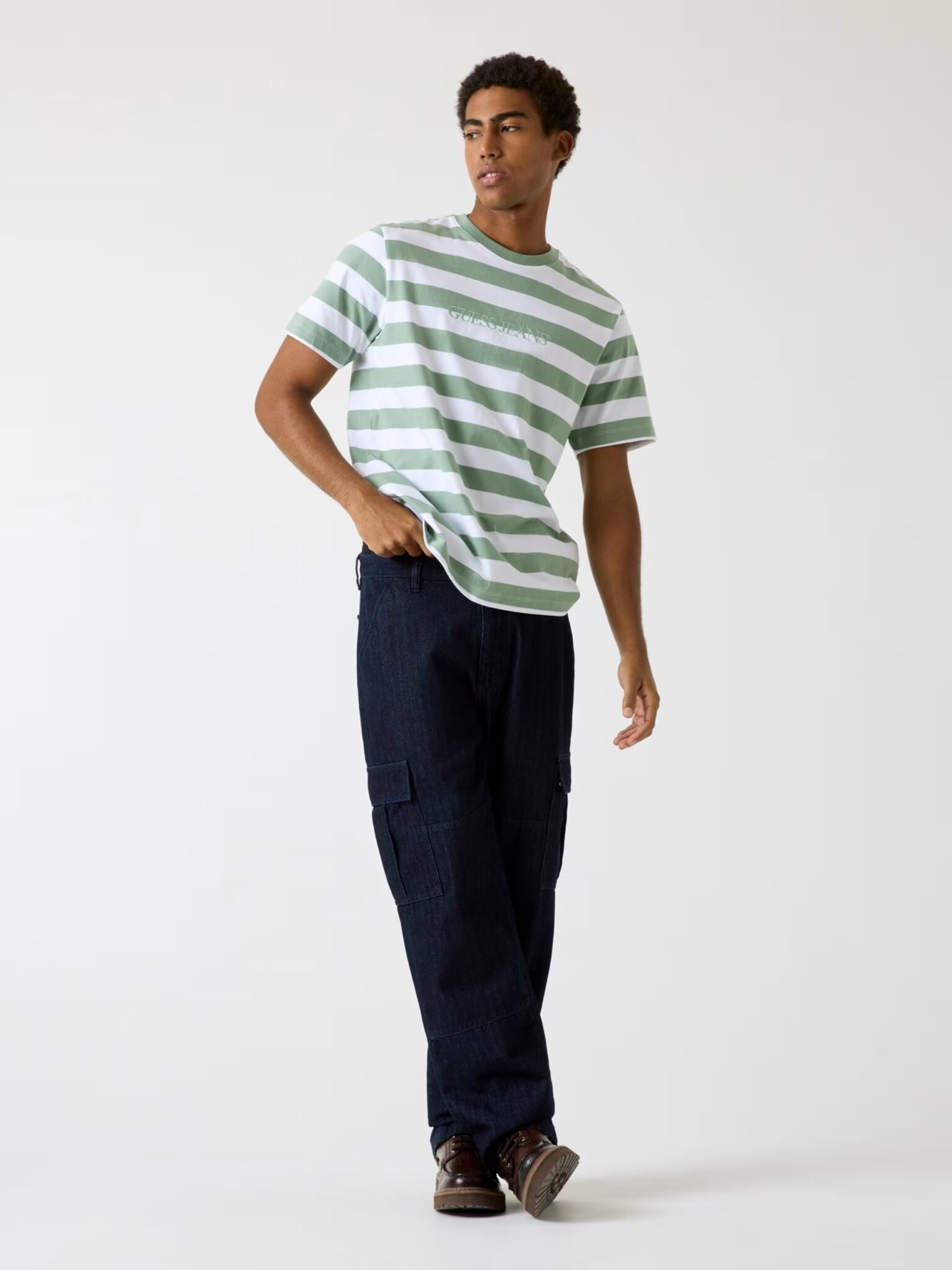 GUESS JEANS SS BOXY CROPPED OTTOMAN ΜΠΛΟΥΖΑ ΑΝΔΡΙΚΟ | BLACK