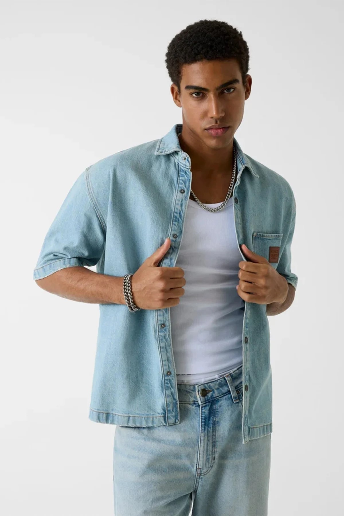 GUESS JEANS SS BOXY CROPPED OTTOMAN ΜΠΛΟΥΖΑ ΑΝΔΡΙΚΟ | BLACK