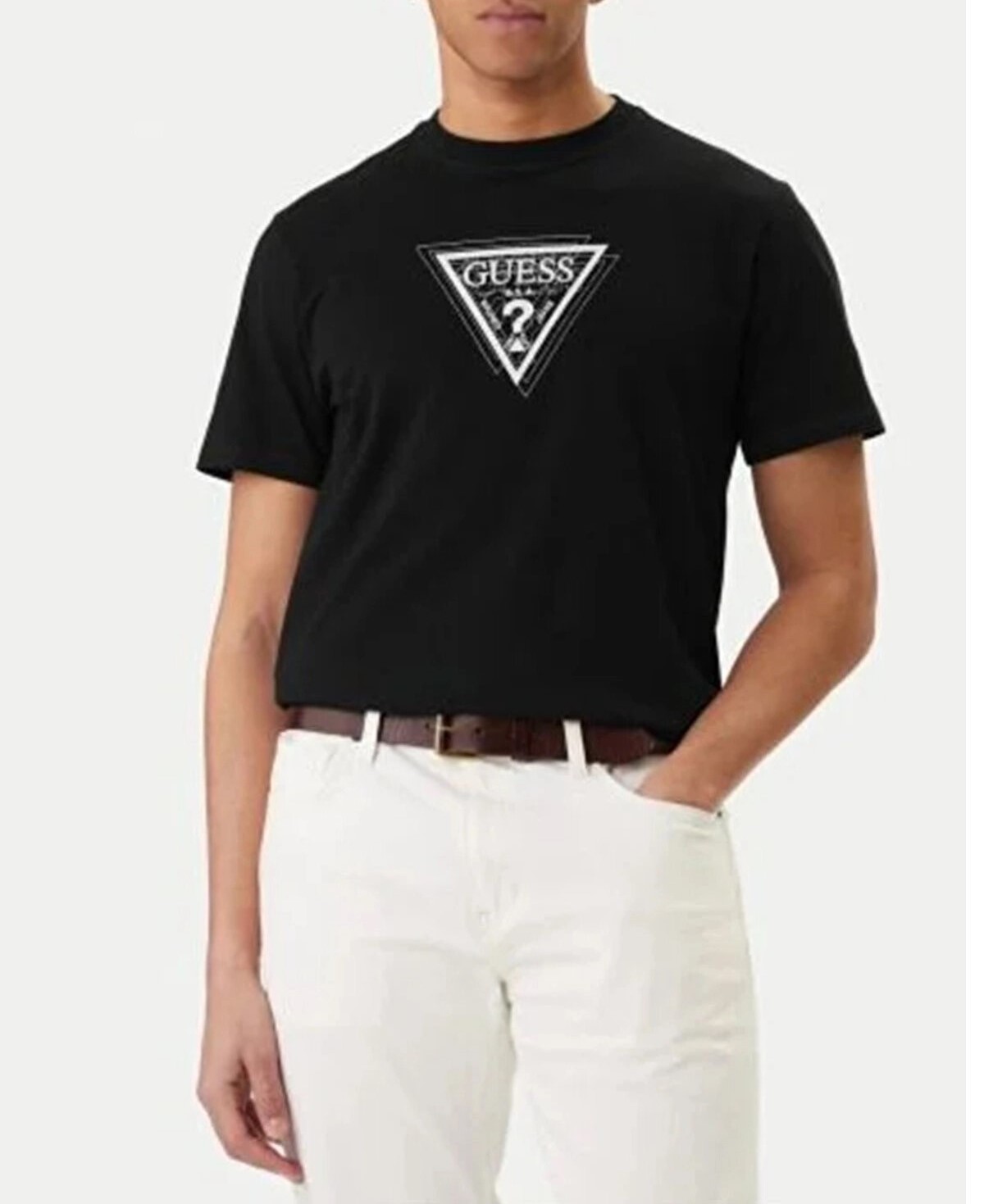 GUESS SS CN TERRY LOGO TEE ΜΠΛΟΥΖΑ ΑΝΔΡΙΚΟ | BLACK