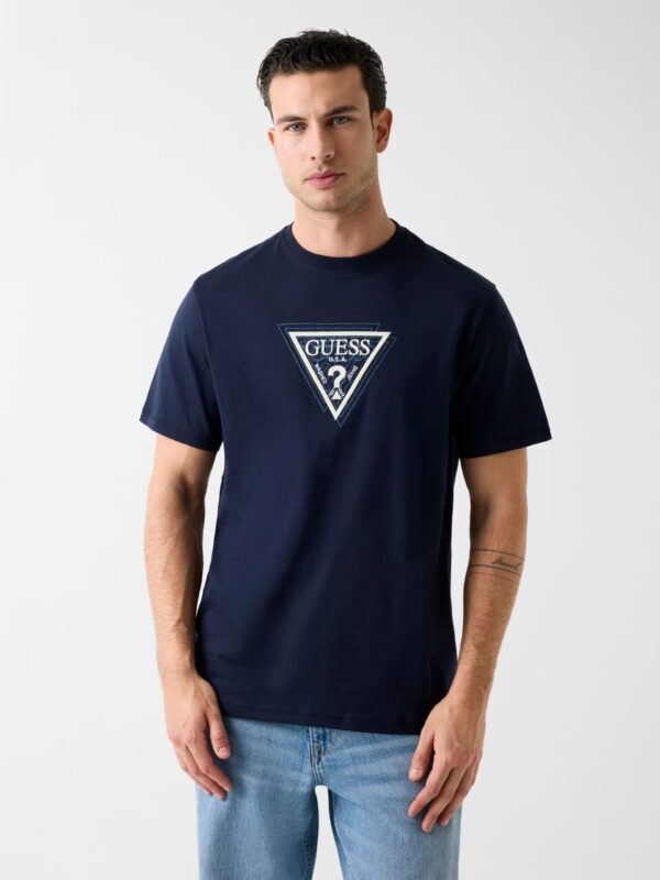 GUESS SS CN TERRY LOGO TEE ΜΠΛΟΥΖΑ ΑΝΔΡΙΚΟ | BLUE GUESS SS CN TERRY LOGO TEE ΜΠΛΟΥΖΑ ΑΝΔΡΙΚΟ | BLUE