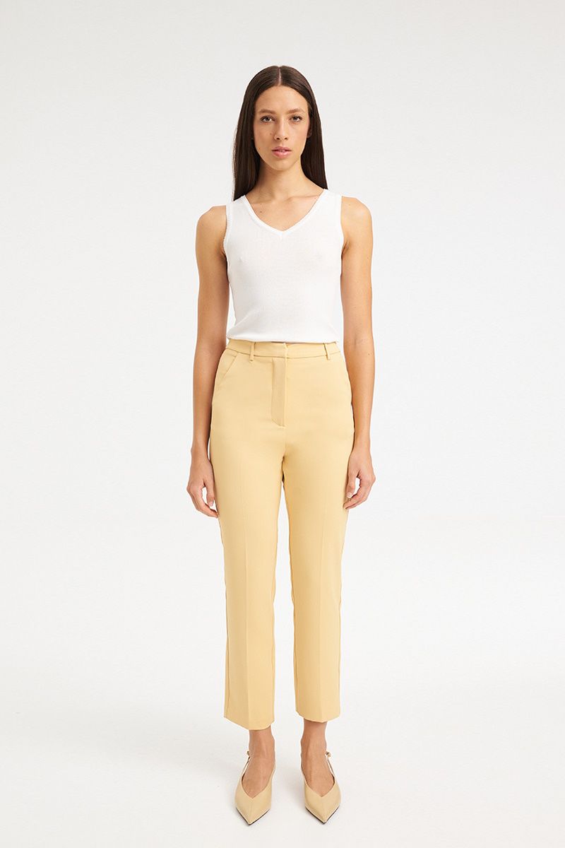KARL LAGERFELD JEANS KLJ PLEATED LOGO PANT B2W10059 | OFF WHITE