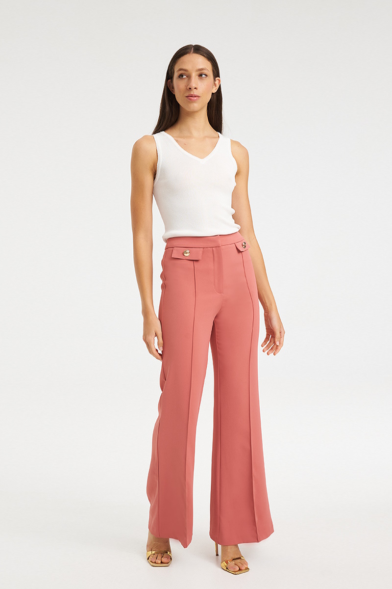 KARL LAGERFELD JEANS KLJ PLEATED LOGO PANT B2W10059 | OFF WHITE