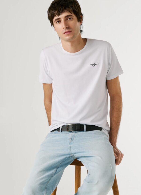 PEPE JEANS ORIGINAL BASIC 3N ΜΠΛΟΥΖΑ ΑΝΔΡΙΚΟ | WHITE PEPE JEANS ORIGINAL BASIC 3N ΜΠΛΟΥΖΑ ΑΝΔΡΙΚΟ | WHITE