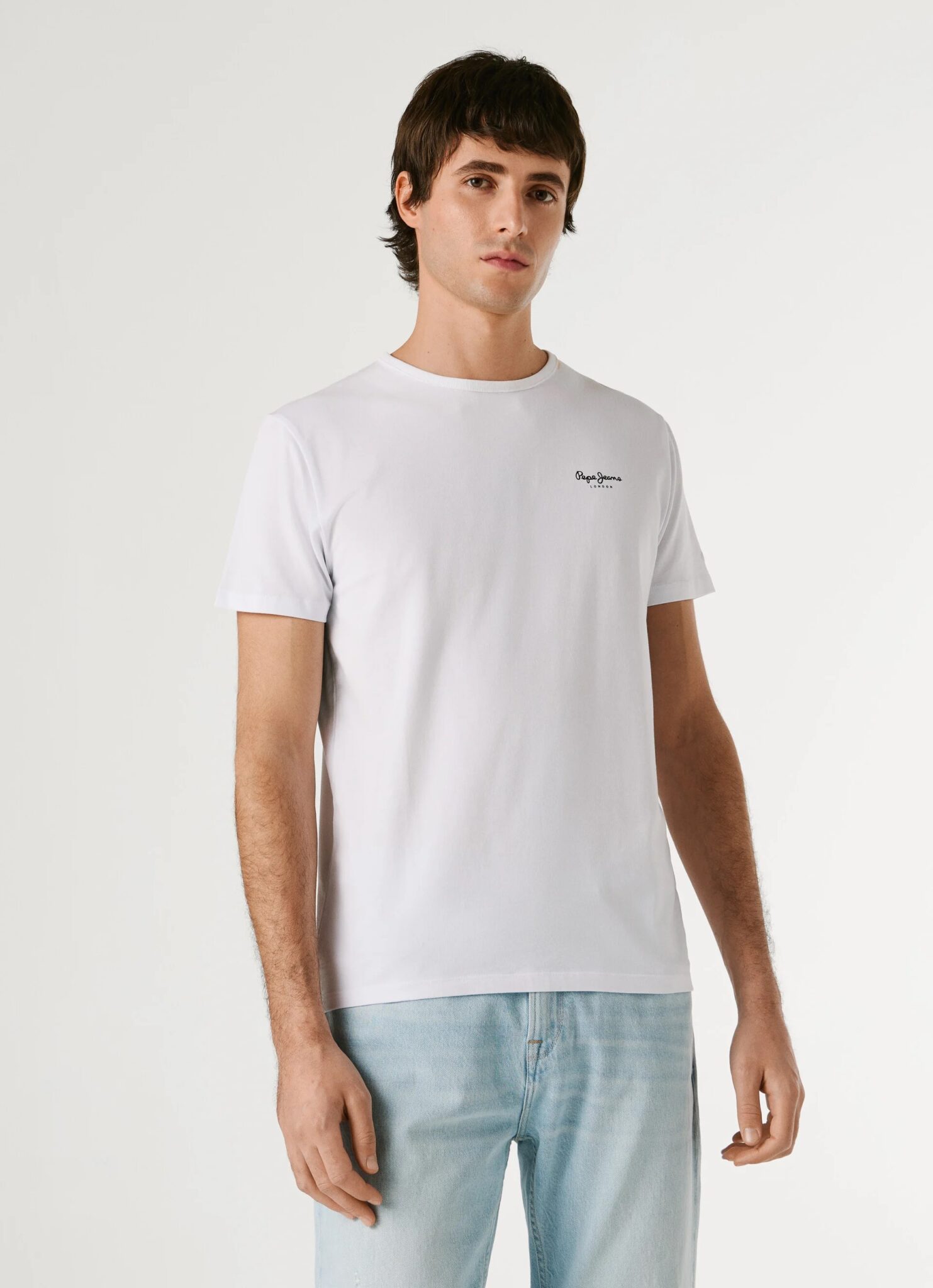 PEPE JEANS ORIGINAL BASIC 3N ΜΠΛΟΥΖΑ ΑΝΔΡΙΚΟ | WHITE PEPE JEANS ORIGINAL BASIC 3N ΜΠΛΟΥΖΑ ΑΝΔΡΙΚΟ | WHITE