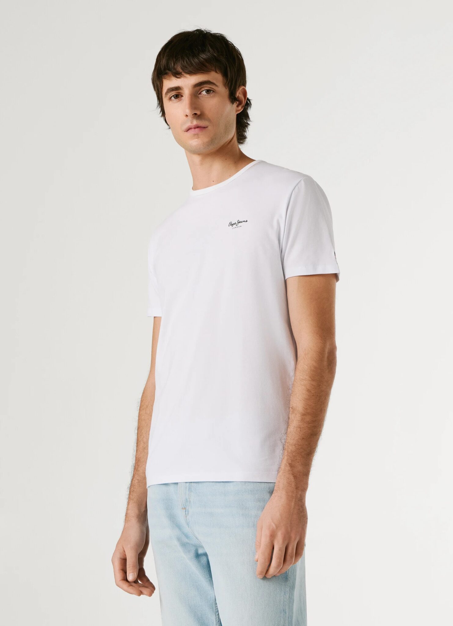 PEPE JEANS ORIGINAL BASIC 3N ΜΠΛΟΥΖΑ ΑΝΔΡΙΚΟ | WHITE PEPE JEANS ORIGINAL BASIC 3N ΜΠΛΟΥΖΑ ΑΝΔΡΙΚΟ | WHITE