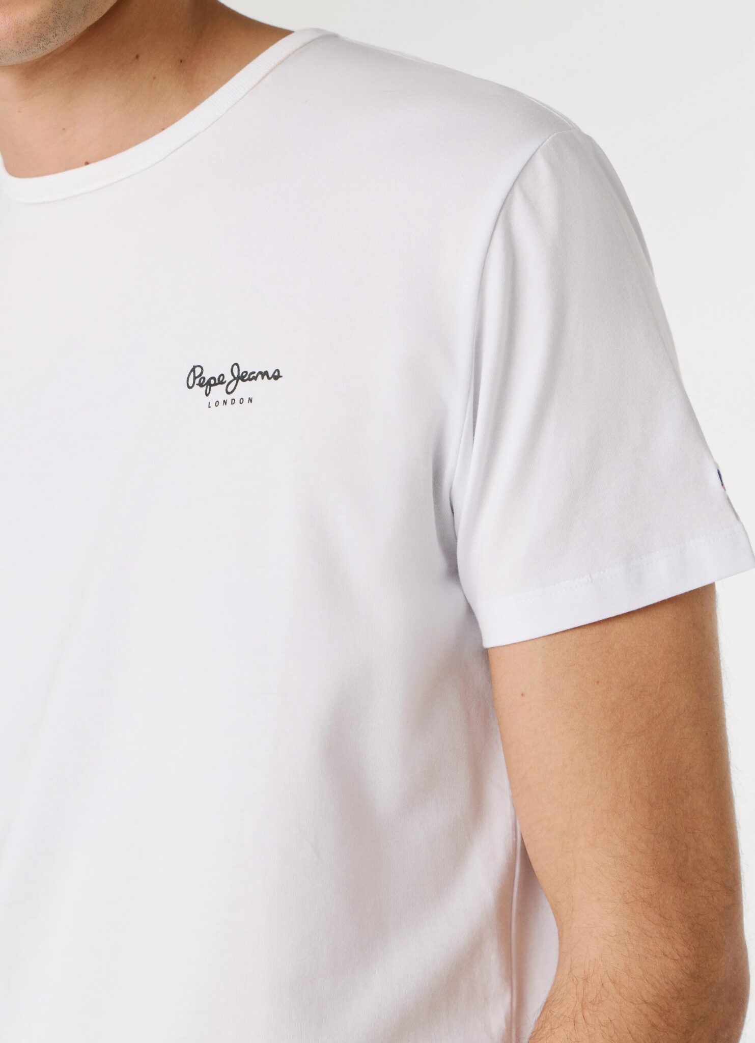 PEPE JEANS ORIGINAL BASIC 3N ΜΠΛΟΥΖΑ ΑΝΔΡΙΚΟ | WHITE PEPE JEANS ORIGINAL BASIC 3N ΜΠΛΟΥΖΑ ΑΝΔΡΙΚΟ | WHITE