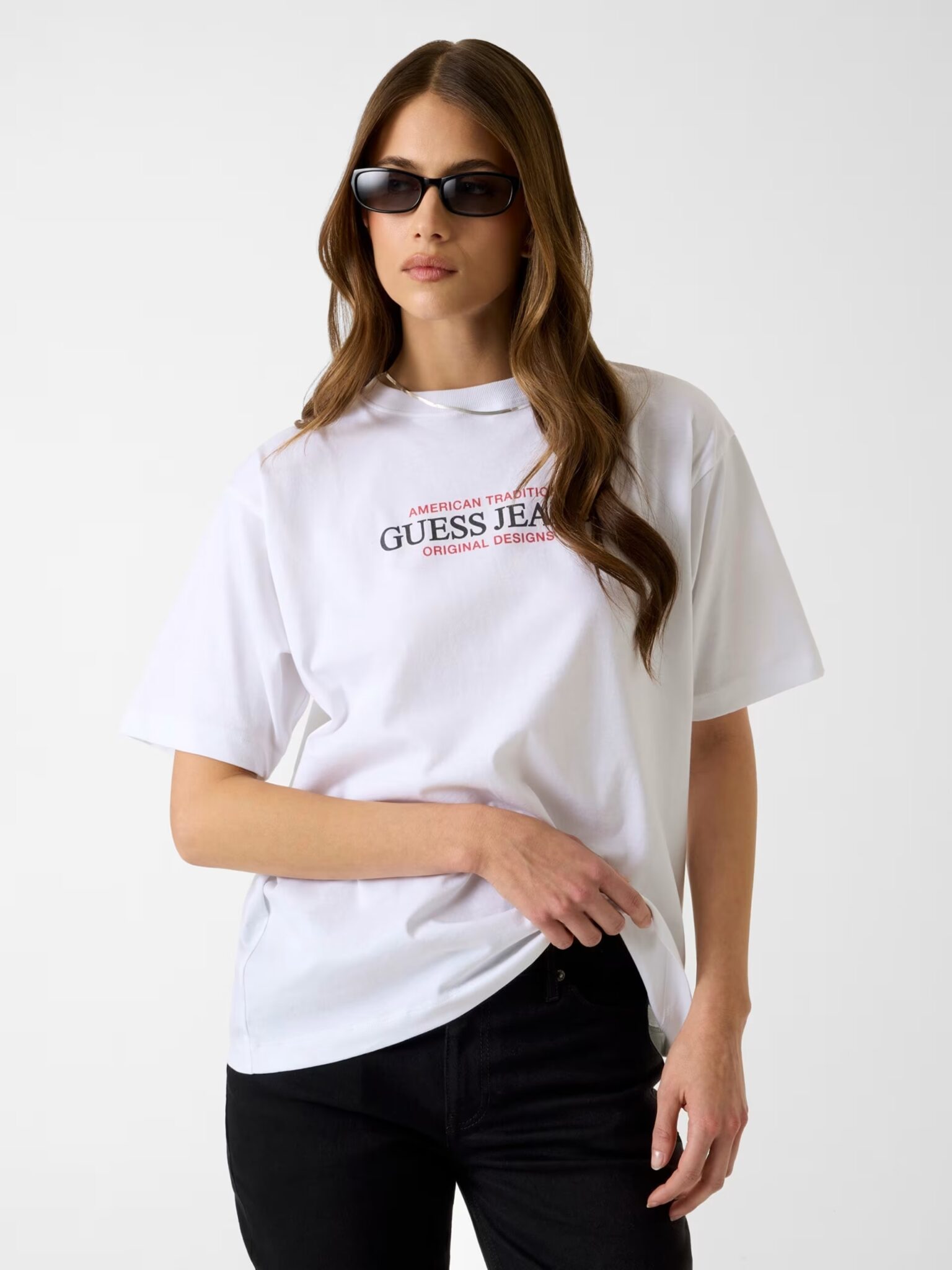 GUESS JEANS DROP SHOULDER EMB CROPPED C ΦΟΥΤΕΡ ΓΥΝΑΙΚΕΙΟ | LIGHT GREY