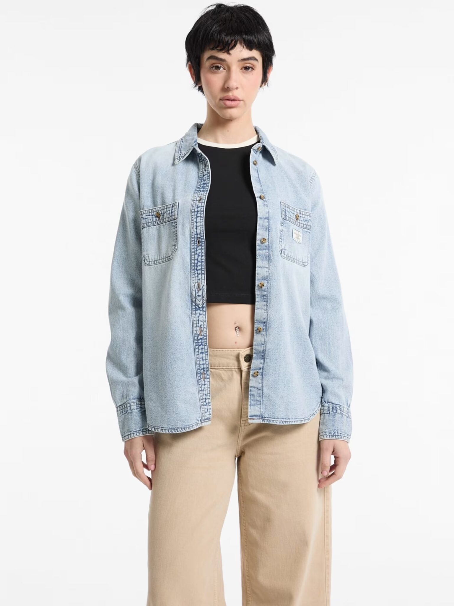 GUESS JEANS DROP SHOULDER EMB CROPPED C ΦΟΥΤΕΡ ΓΥΝΑΙΚΕΙΟ | LIGHT GREY