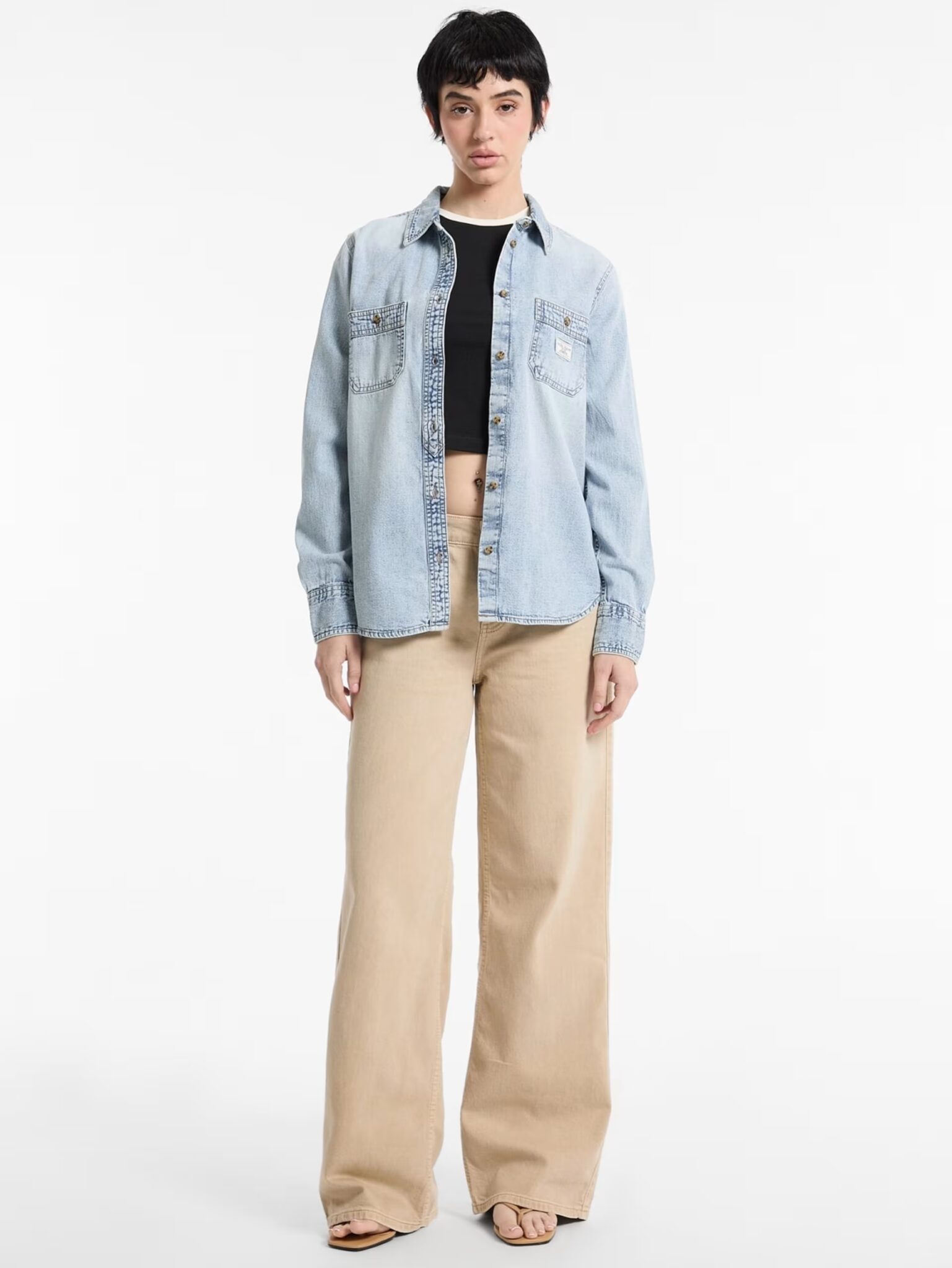 GUESS JEANS DROP SHOULDER EMB CROPPED C ΦΟΥΤΕΡ ΓΥΝΑΙΚΕΙΟ | LIGHT GREY