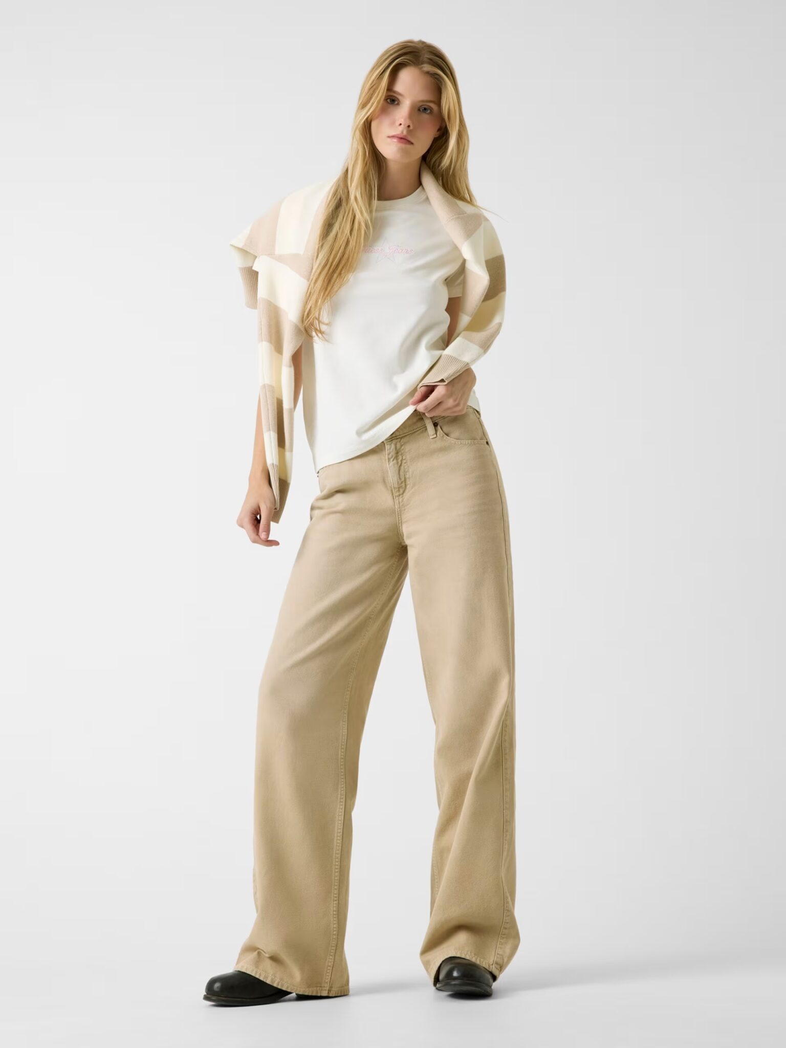 GUESS JEANS DROP SHOULDER EMB CROPPED C ΦΟΥΤΕΡ ΓΥΝΑΙΚΕΙΟ | LIGHT GREY