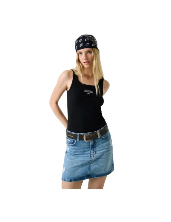 GUESS JEANS TANK TOP SLIM RIB EMBRO ΜΠΛΟΥΖΑ ΓΥΝΑΙΚΕΙΟ | BLACK GUESS JEANS TANK TOP SLIM RIB EMBRO ΜΠΛΟΥΖΑ ΓΥΝΑΙΚΕΙΟ | BLACK