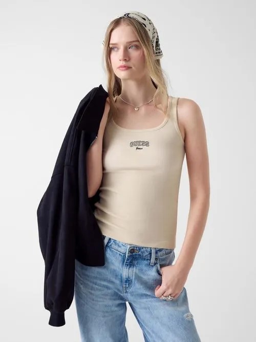 GUESS JEANS DROP SHOULDER EMB CROPPED C ΦΟΥΤΕΡ ΓΥΝΑΙΚΕΙΟ | LIGHT GREY