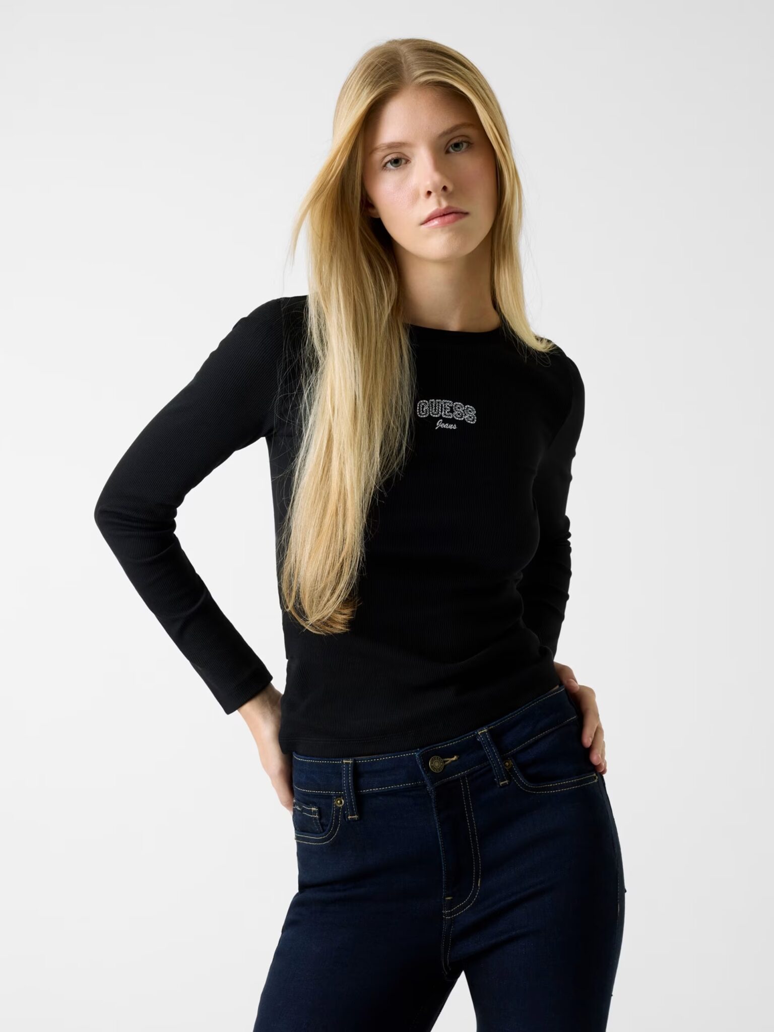 GUESS JEANS DROP SHOULDER EMB CROPPED C ΦΟΥΤΕΡ ΓΥΝΑΙΚΕΙΟ | LIGHT GREY