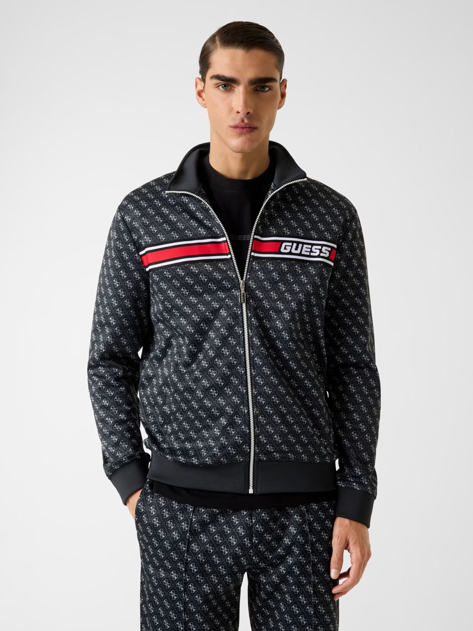 GUESS ATHLEISURE KORBIN FULL ZIP TRACKSUIT ΦΟΥΤΕΡ ΑΝΔΡΙΚΟ | BLACK