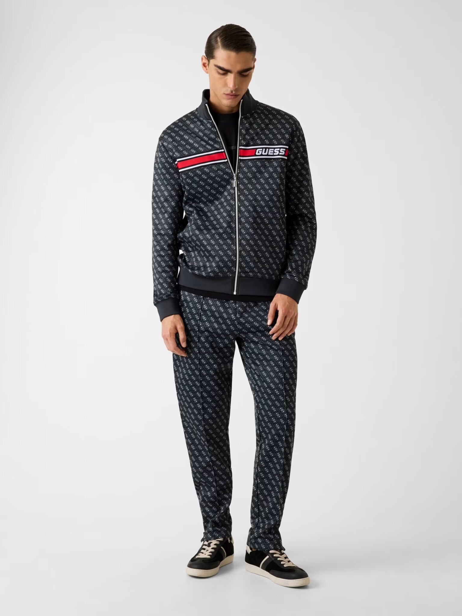 GUESS ATHLEISURE KORBIN FULL ZIP TRACKSUIT ΦΟΥΤΕΡ ΑΝΔΡΙΚΟ | BLACK