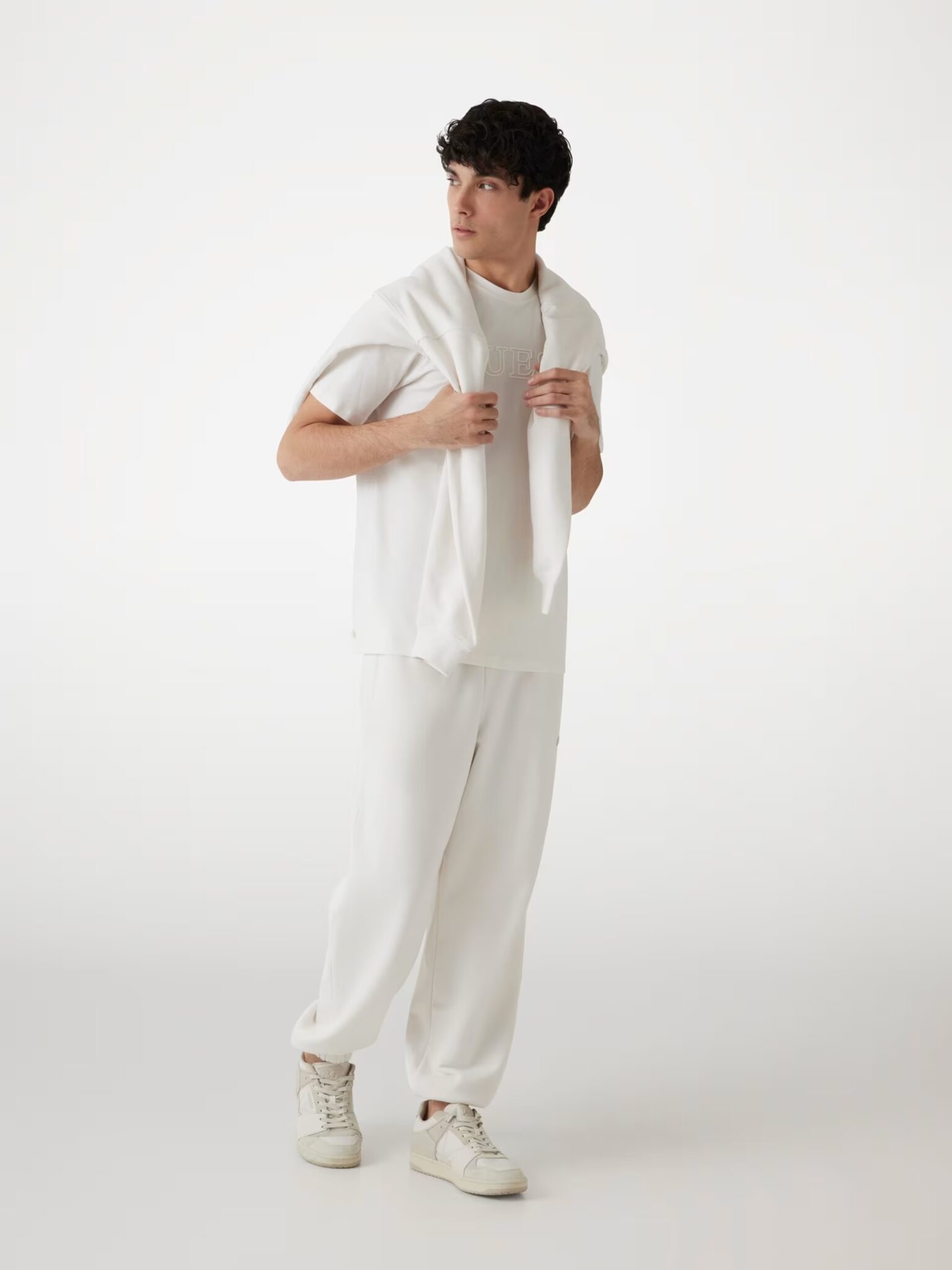 GUESS JEANS SS BOXY CROPPED OTTOMAN ΜΠΛΟΥΖΑ ΑΝΔΡΙΚΟ | BLACK