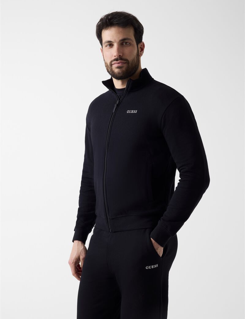 GUESS JEANS SS BOXY CROPPED OTTOMAN ΜΠΛΟΥΖΑ ΑΝΔΡΙΚΟ | BLACK