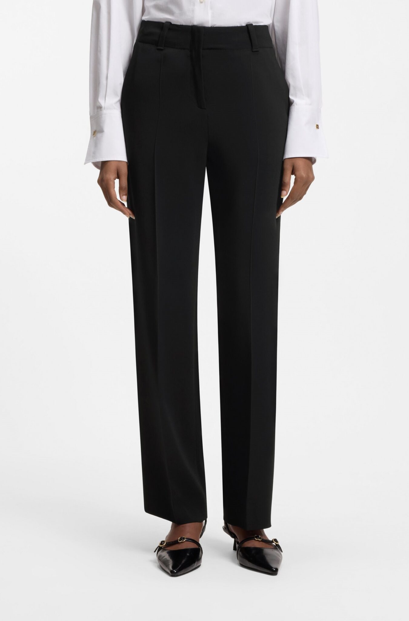 KARL LAGERFELD JEANS KLJ PLEATED LOGO PANT B2W10059 | OFF WHITE