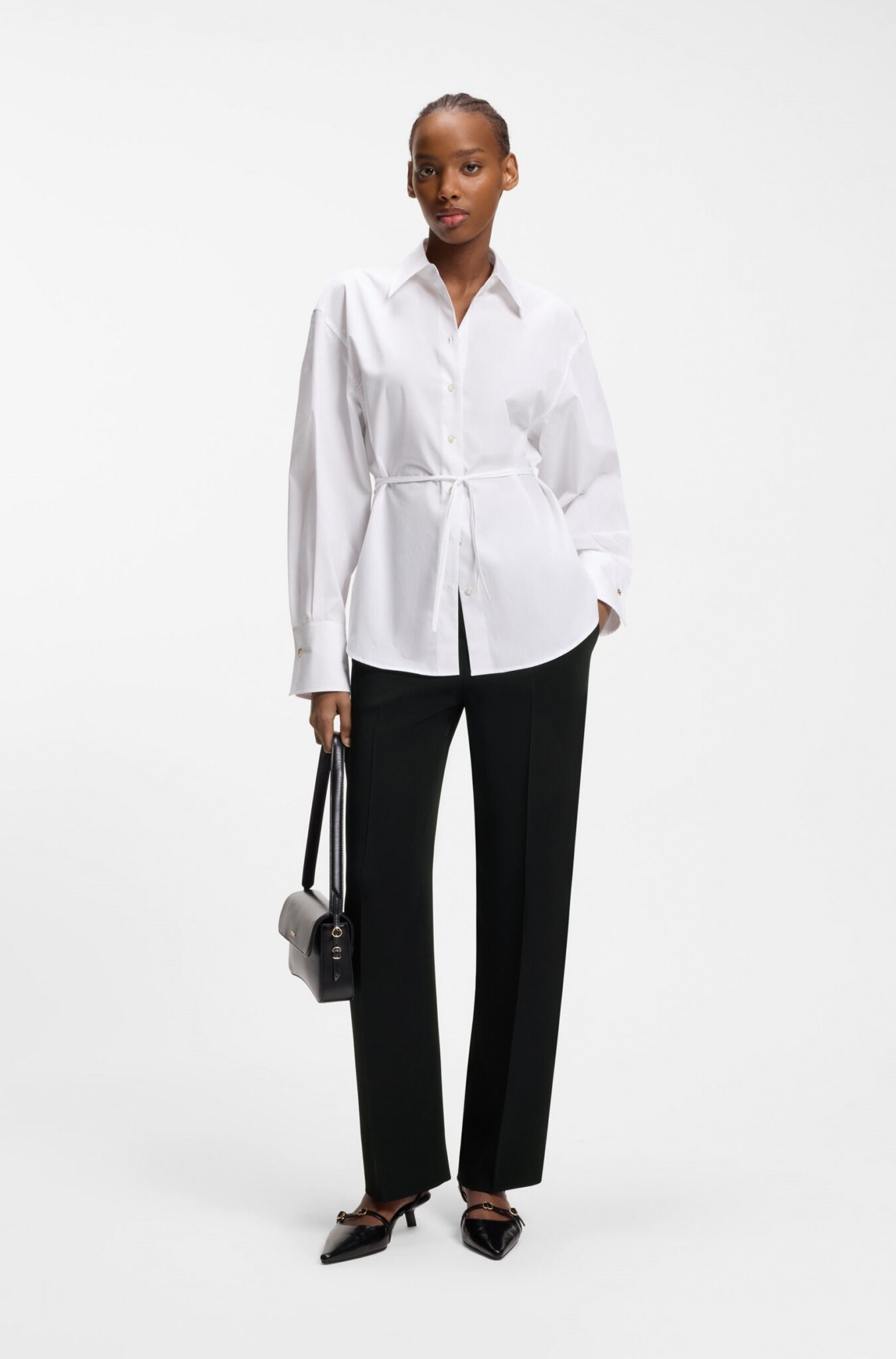 KARL LAGERFELD JEANS KLJ PLEATED LOGO PANT B2W10059 | OFF WHITE