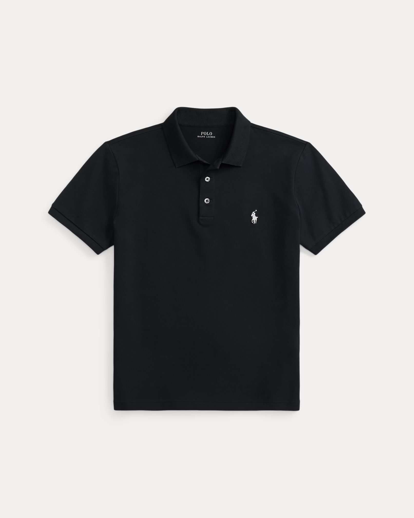 POLO RALPH LAUREN STRETCH MESH-SSL-PSH 710941439-72 | BLACK POLO RALPH LAUREN STRETCH MESH-SSL-PSH 710941439-72 | BLACK