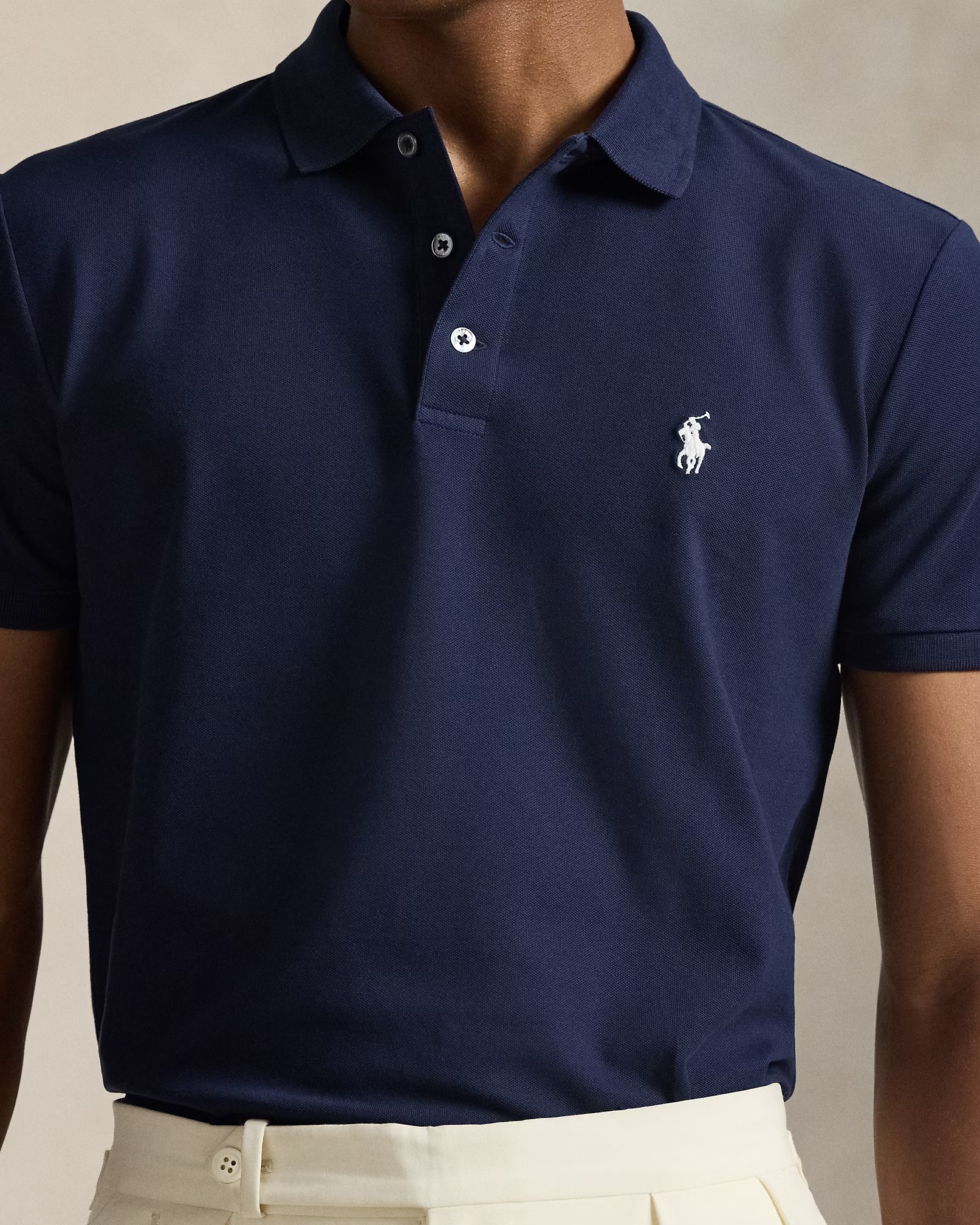 POLO RALPH LAUREN STRETCH MESH-SSL-PSH 710941439-72 | DARK BLUE POLO RALPH LAUREN STRETCH MESH-SSL-PSH 710941439-72 | DARK BLUE