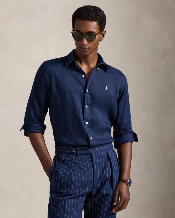 POLO RALPH LAUREN PD LINEN V1-CUBDPPCS 710966294-72 | DARK BLUE POLO RALPH LAUREN PD LINEN V1-CUBDPPCS 710966294-72 | DARK BLUE